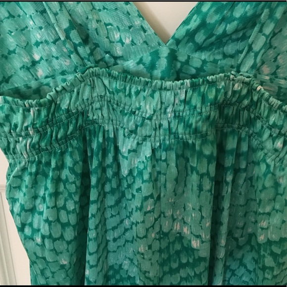 Green patterned vintage maxi dress - Picture 4 of 7